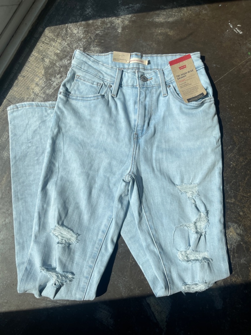 Light Wash Distressed Jeans